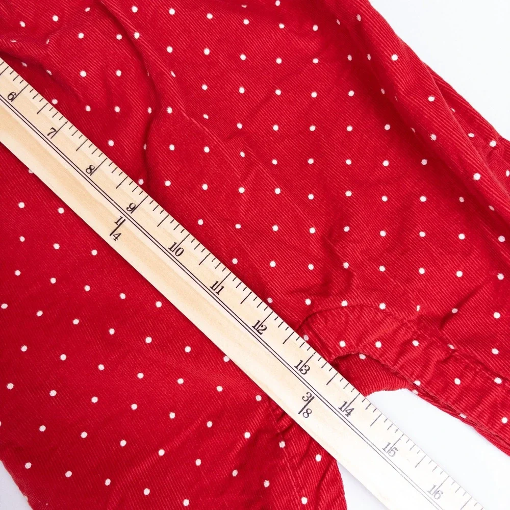 Baby Gap Romper Baby 0-3M Red Polka Dot Corduroy Ruffle Sleeveless Jumpsuit